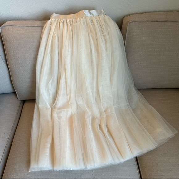 NEW Reformation Prisca Sheer Midi Skirt - Ivory Cream Small S - Picture 5 of 11